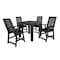 Highwood Usa Weatherly 5pc Square Counter Height Outdoor Furniture Dining Set AD-CNW44-BKE - alternate 1